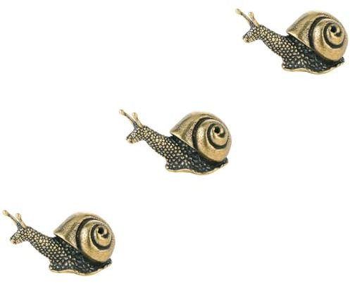 Yardwe 3stücke Dekorative Messing-Schnecke Vintage Stil Robustes Ornament Für Innen Und Außenbereich Für Garten Und Wohnraum Geschenkidee Für Freunde Und Familie Feine Verarbeitung