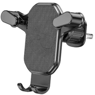 Fayet Support de téléphone pour grille d'aération de voiture, crochet en acier, stable et sûr, rotation à 360°, compatible avec toutes les séries d'iPhone et téléphones portables de 4 à 7 pouces (pour