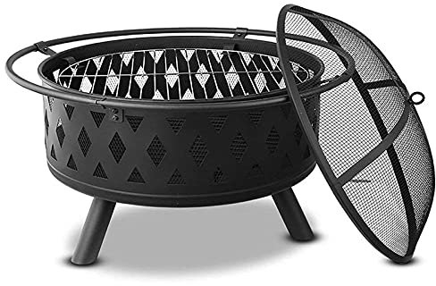 ItzZa Tisch-Feuerstelle, Grillschale für den Außenbereich, Hinterhof, Terrasse, Gartenkamin mit Grillrost, 2-in-1