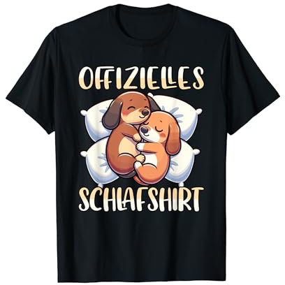 Offizielles Schlafshirt Dackel Hund, Schlafanzug & Schlafen T-Shirt