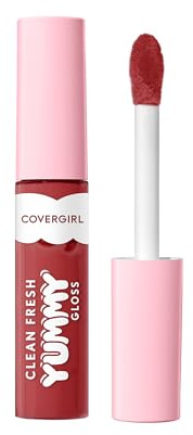 COVERGIRL Clean Fresh Yummy Lip Gloss, Sunrise Blush, Hydrating, Non-Sticky, Hyaluronic Acid, Glassy Shine, 0.33oz