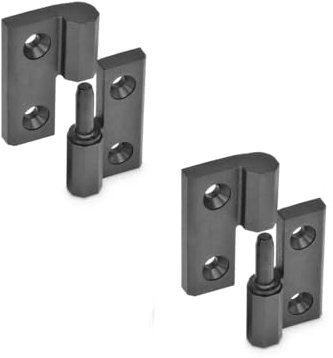 Ganter Normelemente | Aushängbare Scharniere Kunststoff | festes Lager rechts | 40x40mm | GN 337.1-40-40-4-A-1-SW