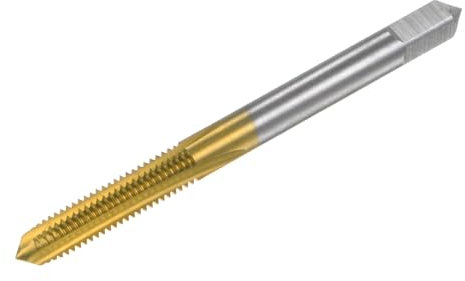 QUARKZMAN Taraud Métrique M5 x 0.8, en Acier Rapide Cobalté Revêtu de Titane, 3 Rainures Droites pour le Filetage des Vis Miniatures et Micro, Outil de Réparation pour Montres et Horloges