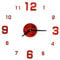 Warmhm 087a Moderne Wanduhr Aus Acryl Mit Arabischen Ziffern Frameless DIY Klebe-Uhr Für Wohnzimmer Und Schlafzimmer Leise Wanddekoration in Rot Gz