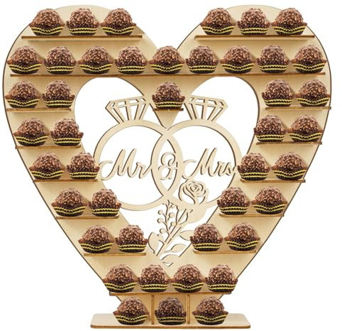 BOFUNX Hochzeit Schokolade Süßigkeiten Ständer Cupcake Display Holz Mittelstück Ausstellungsstand für Candy Bar Hochzeitsdeko Partydeko