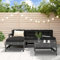ULUYYUC 5-TLG. Garten-Lounge-Set, Stehtisch Ecksofa Eckbankgruppe Polsterbank Geeignet für Außenbereich Balkon Hinterhof Garten mit Kissen Grau Massivholz