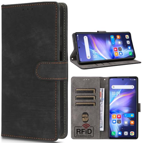 RFID Blocking Coque avec TCL 505/T509K/T5094, Titulaire de la Carte, Béquille, Étui pour TCL 505/T509K/T5094-001
