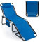 GIANTEX Sonnenliege klappbar Gartenliege, Campingliege Strandliege Verstellbarer Rückenlehne & Kopfstütze, Liegestuhl Liegesessel mit Seitentasche, Liege Reiseliege Relaxliege bis 150 kg belastbar