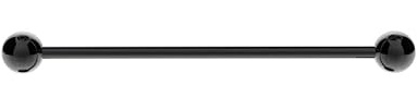 GBJUK Black Industrial Barbell Scaffold Piercing Bar Surgical Steel 1.6mm x 40mm