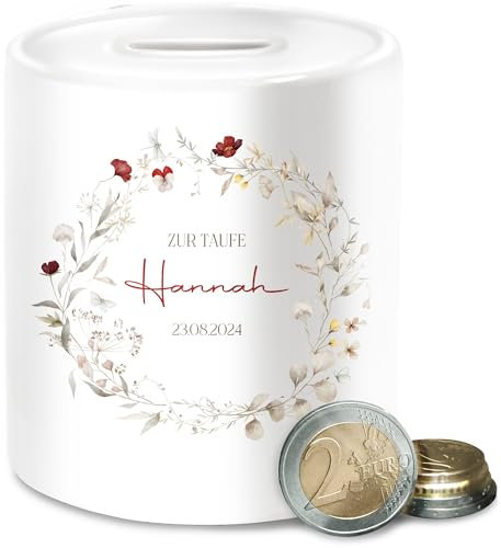 Spardose - Taufgeschenkideen | Taufgeschenk | Taufe | Taufdatum | Tauf Name personalisiert - Unisize - Weiß - Geld verpackung zur Taufe Geschenke firmung konfirmation taufname spardosen