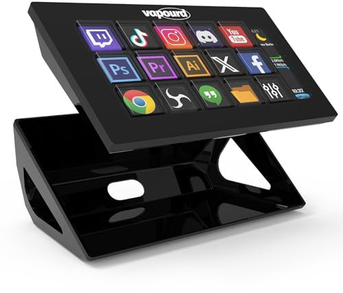 Stream Control Deck, Studio Controller, 15 Macro Keys, Customizable LCD Buttons,trigger actions in apps and software like OBS,Twitch,YouTube,Compatible with Mac PC for Content Creators,Live Streaming