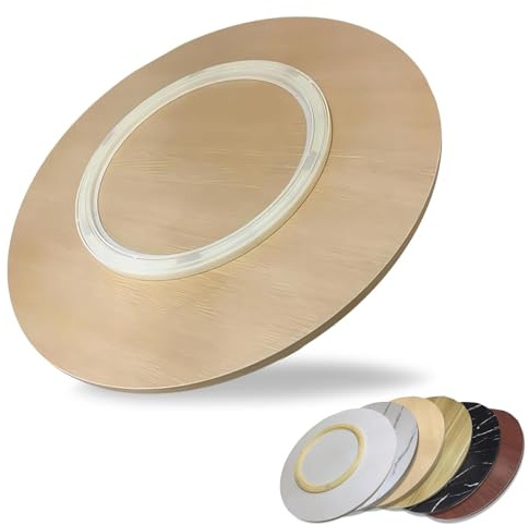 Grande table ronde en bois de 60 cm de diamètre - Plateau de service rotatif lisse avec roulements à billes - Pas de montage nécessaire