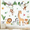 wondever Wandtattoo Dschungel Tiere Reben Wandaufkleber Waldtiere Giraffe Löwe Koala Tropische Blätter für Kinderzimmer Babyzimmer Schlafzimmer