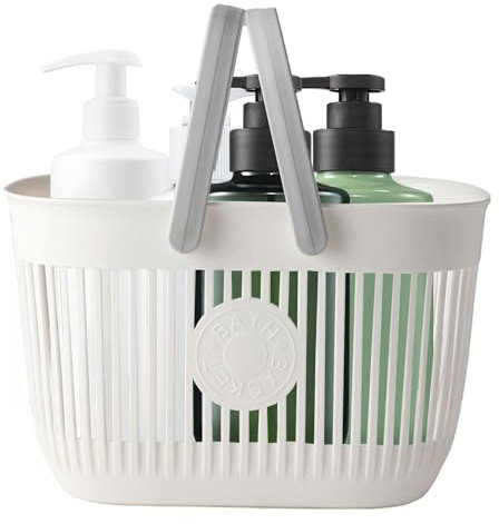 Nybhyjka Poubelle de douche, panier de douche pour dortoir - Grand panier de rangement de douche avec poignées - Support de douche avec trous, bacs de rangement, seau de douche de dortoir pour