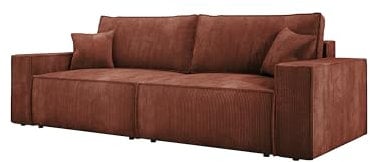 DomoHome Universelles Ecksofa Kasjo Mit Schlaffunktion Und Bettkasten Weicher Cordstoff Flexibel Stellbar Rechts-Layout Schlaffläche: 205x135cm Größe: 245x90x83 cm Farbe: Braun
