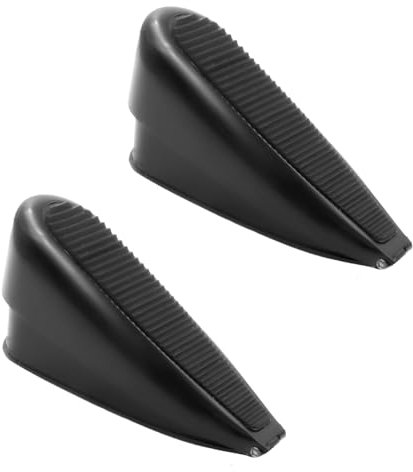 2 Pièces Bloc Porte Interieur, Alliage de Zinc + Caoutchouc Bloque Porte Sol, 43.5-70 mm Compressible Cale Porte Sol, pour Divers Espaces de Porte Dans les Bureaux et les Maisons (Noir)