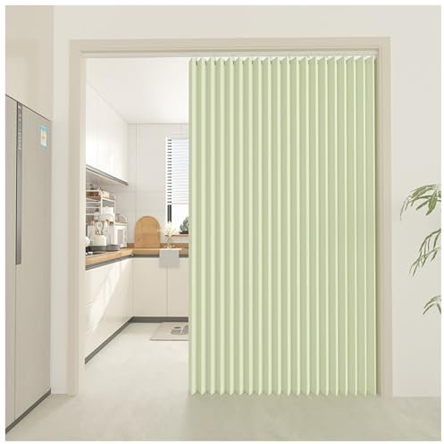 APMOE Rideau Occultant de Porte, Rideau Porte Entrée avec Bouton Magnétique Anti Froid et Chaleur, Rideaux de Porte de Style Accordéon pour Portes pour Chambre,Cuisine,Salon,Dressing(Vert,100x240cm)