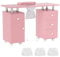 COSTWAY Mobile Manicure Table, Professional Nail Station Beauty Technician Desk with Electric Dust Collector, Wrist Rest, 4 Drawers, Cabinet and Wheels, Art Spa Salon Workstation Nail Table (Pink)