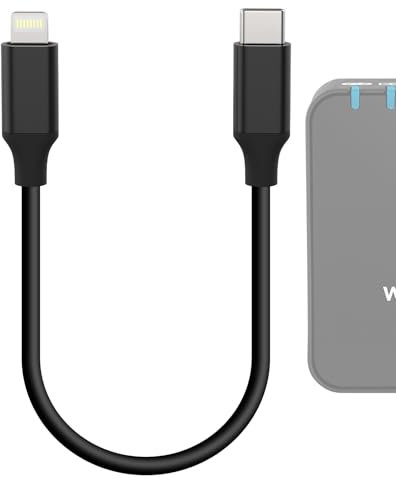 Geekria for Creators Câble de microphone USB C vers Lightning 20 cm, compatible avec Rode VideoMic GO II, Wireless GO II, DJI Mic, Mic 2 (Noir)