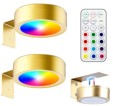 2er Set Magnetisches Bilderleuchte Kabellos Mit 13 Beleuchtungsmodi | Vitrinenbeleuchtung Led, Fernbedienung & Timer Touch-Licht, Akku, Für Vitrinenbeleuchtung, Bilderrahmen, Wanddekoration