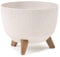 Muddy Hands Decorative Plant Pot with Legs Indoor Home Outdoor Garden Round Flower Planter Stand Holder Cover (White, 40cm)