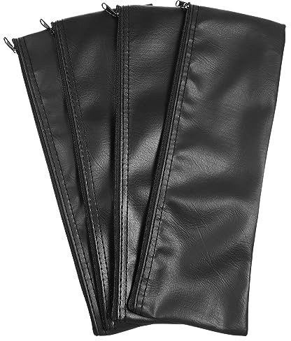 GALPADA Mikrofon Aufbewahrungstasche Aus Robustem Pu-Leder Mit Reißverschluss Tragbare Mikrofon Schutztasche Für Musikinstrumente Zubehör 12X4 Zoll Staub- Und Kratzschutz