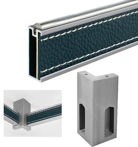 Garderobenstange, Kleiderschrankstange, rechteckige Kleiderstange aus Aluminiumlegierung for Aufhängen von Kleidung, begehbarer Kleiderschrank-Organizer-Stange mit Haltern(With Corner,70cm(27 1/2 in))