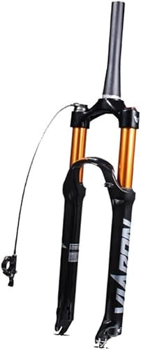 DECAKE Fourche à Suspension pneumatique pour VTT, Fourche Avant de 26, 27,5 et 29 Pouces, débattement de 100 mm, QR 9 mm, 1-1/2, Conique, Verrouillage à Distance