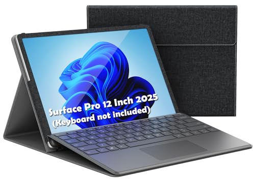 XLTTONG Case for Microsoft Surface Pro 12 12.0 inch 2025 Model, Multiple Angle Slim Lightweight Cover, Compatible with Surface Pro 12 Keyboard (Not Include Keyboard) (Black)