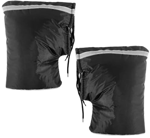 CAINCAY Motorradhandschuhe, Motorrad Lenkerstulpen mit reflektierenden Streifen und Plüsch, Warme Muffs Winter Thermo Winddichte Lenkerstulpen für Motorrad Scooter