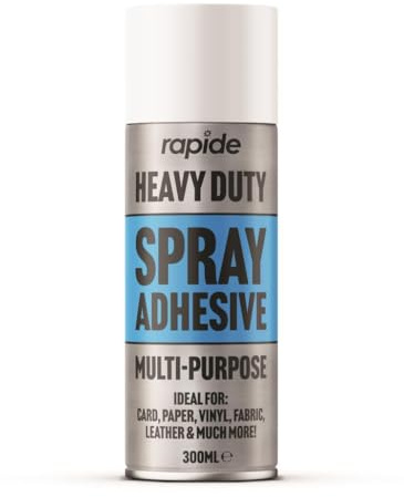 RAPIDE Spray Glue Adhesive 300ml – Extra Strong Heavy Duty Contact Spray Adhesive for Carpet, Fabric, Foam, Vinyl, Leather, Wood, Plastic, Paper & Crafts – Fast Drying Multipurpose Spray Mount