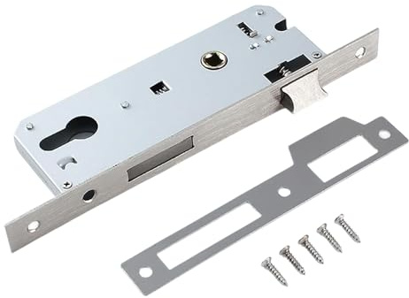 Cubstone Serrure à mortaiser à cadre tubulaire étroite de 85 mm,Serrure à encastrer de 25 mm Serrure de porte en acier pour porte de jardin (85x35mm)