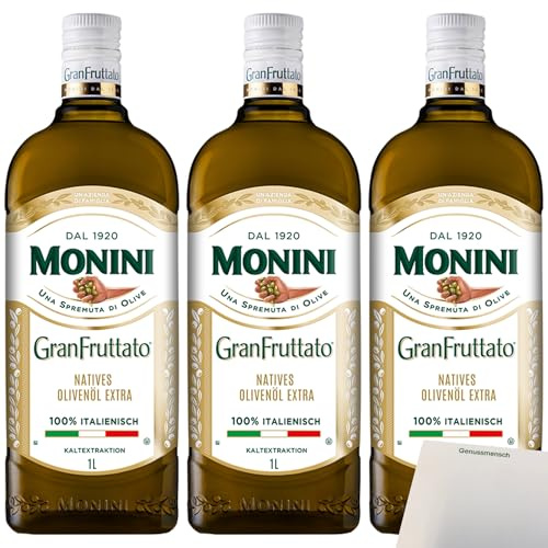 usy Bundle für Monini Granfruttato Olivenöl 3er Pack (3x1l Flasche) + usy Block
