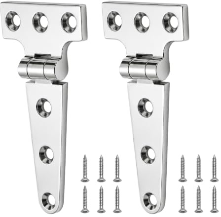 2 Stück T Scharniere Edelstahl, 100x54mm Scharniere Schwerlast mit Schrauben, 316 Hochleistungs Türscharnier, Verdickt T-Typ Scharnier für Boote Yachten Schränke Tore Fischerboot Schnellboo