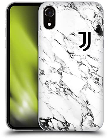 Head Case Designs Offizielle Juventus Football Club Weiss Marmor Gel Handyhülle Hülle [Militärischer Schutzgrad] Kompatibel mit Apple iPhone XR