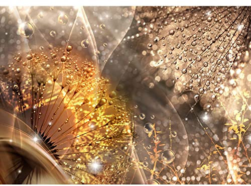 Runa Art Fototapete Pusteblumen 352 x 250 cm Vlies Tapeten XXL Moderne Wandtapete Wohnzimmer Schlafzimmer Gelb 9483011a