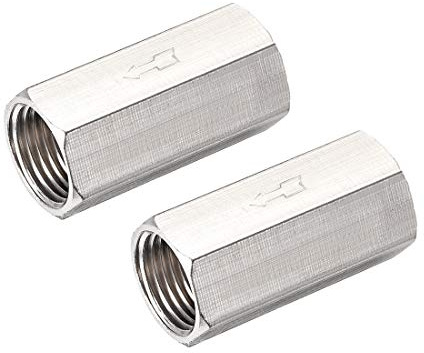 sourcing map Clapet unidirectionnel anti-retour air G 1/2 femelle orifice plein fileté 2Pcs