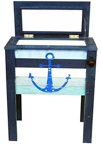 BACKYARD EXPRESSIONS PATIO · HOME · GARDEN 908343 Coastal Design Terrassenkühler, 45 Quart, grau/blaugrün Anker