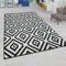 Paco Home Wohnzimmer Teppich, Rauten Muster in Pastell Farben, Moderner Boho Ethno Look, Grösse:200x280 cm, Farbe:Schwarz Weiß