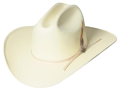 STARS & STRIPES Chapeau de paille « Cattleman » - Blanc, Blanc., 59