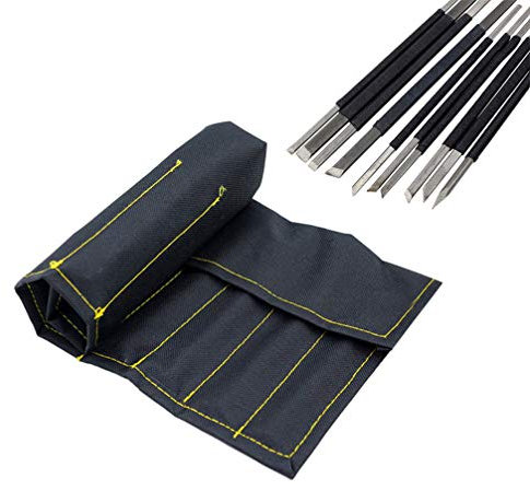 Exceart Traje 10Pcs Kit de Cinceles de Talla Manual Cuchillo de Talla de Acero de Alto Carbono s de Talla de Carpintería para Principiantes Entusiasta Talla de Piedra Herramientas