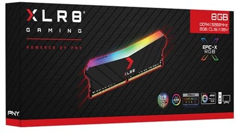 PNY Memoria RAM XLR8 Gaming EPIC-X RGB™ DDR4 3200MHz 8GB Single Pack