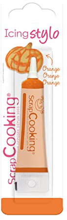 SCRAP COOKING Icing Stylo Orange 20 g - Stylo Alimentaire pour Décorer, Dessiner sur Pâtisseries, Gâteaux, Halloween - 7078