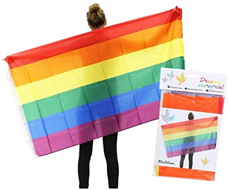 MAELSA® - Drapeau arc en ciel 90x150 cm - drapeaux gay pride festival - drapeau LGBT grand format résistant