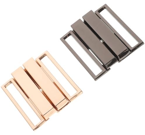 PRETYZOOM 2 Pezzi Fibbia in Lega Di Zinco Per Cintura, 50mm Ganci E Occhielli Per Reggiseno E Costumi Da Bagno, Chiusura in Vita, Oro E Nero