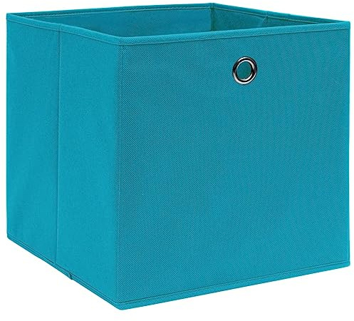 vidaXL 4x Aufbewahrungsbox Zusammenklappbar Spielkiste Regalkorb Faltkiste Korb Kinderbox Box Kiste Faltbox Vliesstoff 28x28x28cm Babyblau