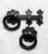 250mm 10 inch Heavy Duty Black Twisted Tudor Ring Handle Gate Latch Set, Suitable for Garden Gates, Fencing
