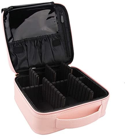 Kosmetiktasche Damen und Mädchen, Portable Reise Make-Up Bag, Professional Schminktasche, Kosmetik Schönheit Werkzeug Lagerung Tragen Tasche wasserdichte Oxford-Stoff Organizer Fall, Rosa