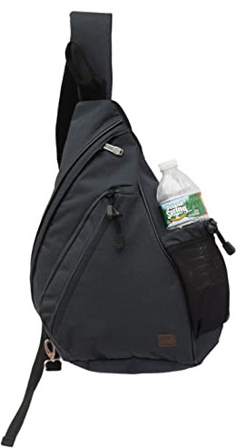 Hybrid & Company Canvas Laptop Rucksack Durable Dependable Rucksack Computertasche, Crossbag-schwarz, 17 Inch