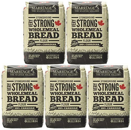 Marriages Canadian VERY Strong Wholemeal Bread Flour, 1.5kg (Pack of 5)